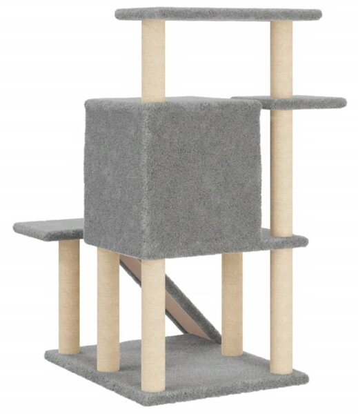 Škrabadlo pro kočky se sisalovými sloupky světle šedé 97 cm 172098
