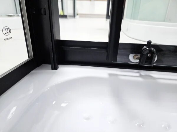 GLASS 100x80x225 Černý Masážní sprchový box obdélníkový