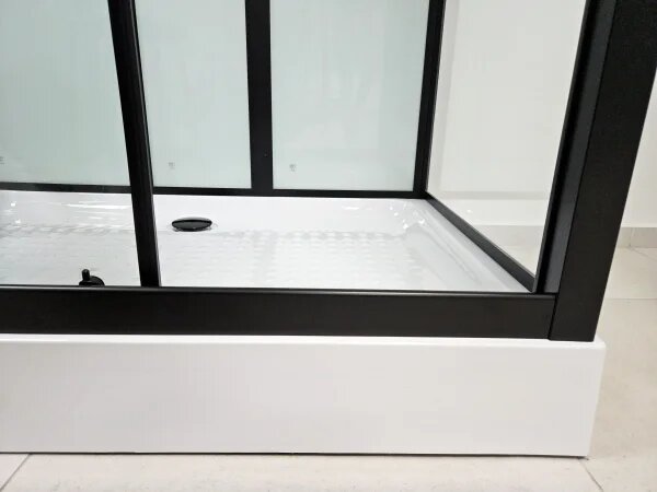 GLASS 100x80x225 Černý Masážní sprchový box obdélníkový