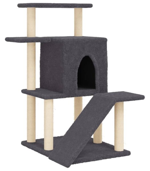 Škrabadlo pro kočky se sisalovými sloupky tmavě šedé 97 cm 172099