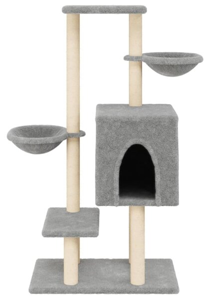Škrabadlo pro kočky se sisalovými sloupky světle šedé 117 cm 172119