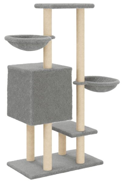 Škrabadlo pro kočky se sisalovými sloupky světle šedé 117 cm 172119