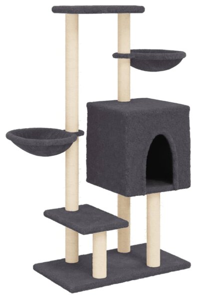 Škrabadlo pro kočky se sisalovými sloupky tmavě šedé 117 cm 172120