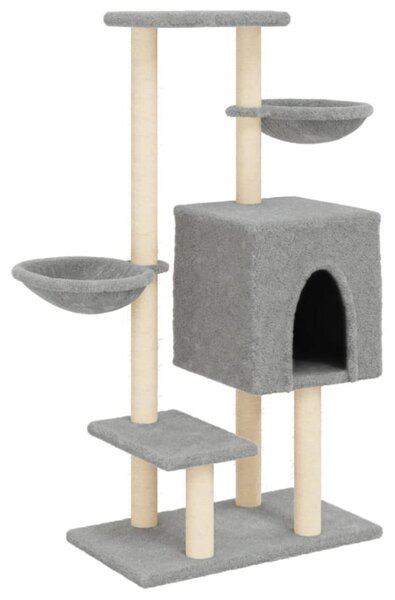 Škrabadlo pro kočky se sisalovými sloupky světle šedé 117 cm 172119