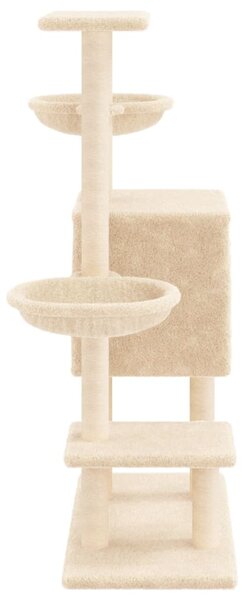 Škrabadlo pro kočky se sisalovými sloupky krémové 117 cm 172118
