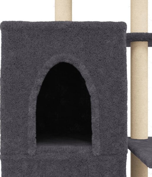 Škrabadlo pro kočky se sisalovými sloupky tmavě šedé 97 cm 172114