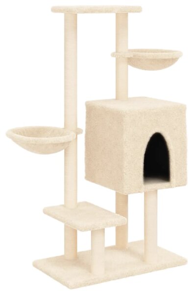 Škrabadlo pro kočky se sisalovými sloupky krémové 117 cm 172118