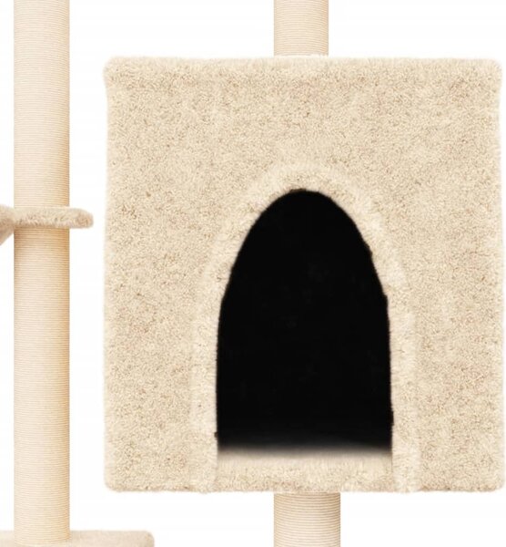 Škrabadlo pro kočky se sisalovými sloupky krémové 117 cm 172118