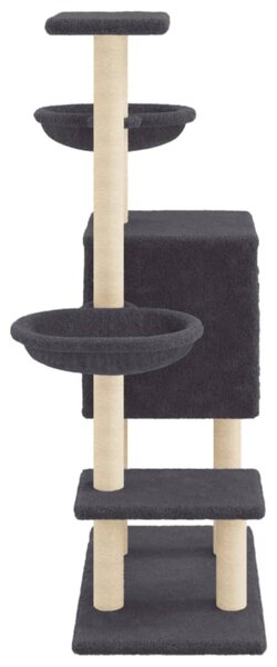 Škrabadlo pro kočky se sisalovými sloupky tmavě šedé 117 cm 172120