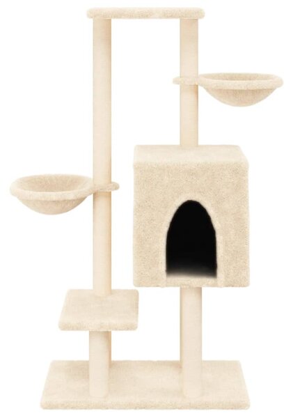 Škrabadlo pro kočky se sisalovými sloupky krémové 117 cm 172118