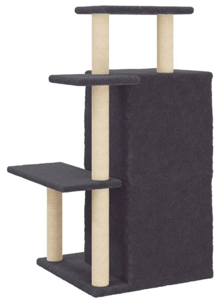 Škrabadlo pro kočky se sisalovými sloupky tmavě šedé 97 cm 172114