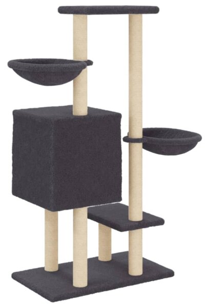 Škrabadlo pro kočky se sisalovými sloupky tmavě šedé 117 cm 172120