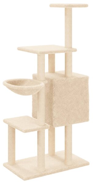 Škrabadlo pro kočky se sisalovými sloupky krémové 131 cm 172127