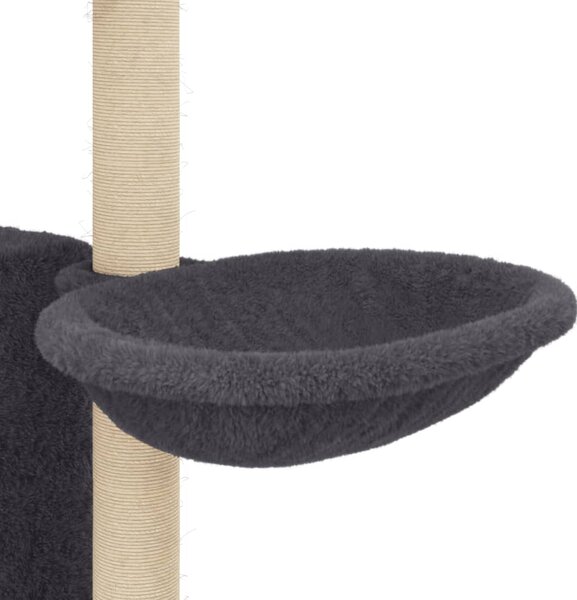 Škrabadlo pro kočky se sisalovými sloupky tmavě šedé 131 cm 172129