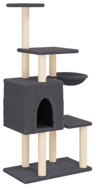 Škrabadlo pro kočky se sisalovými sloupky tmavě šedé 131 cm 172129