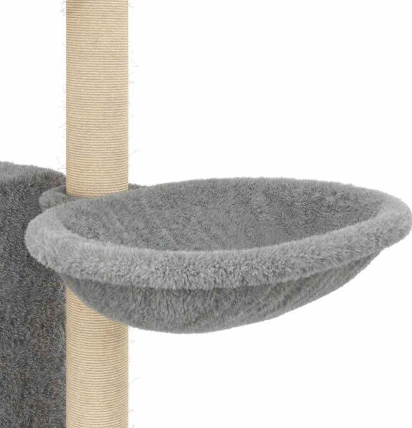 Škrabadlo pro kočky se sisalovými sloupky světle šedé 131 cm 172128