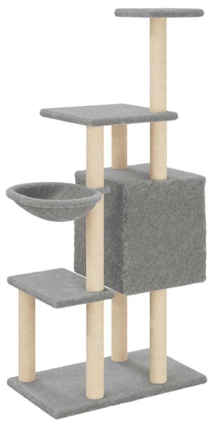 Škrabadlo pro kočky se sisalovými sloupky světle šedé 131 cm 172128