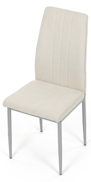 Elegantní jídelní židle LENA s krémovou látkou a šedými nohami