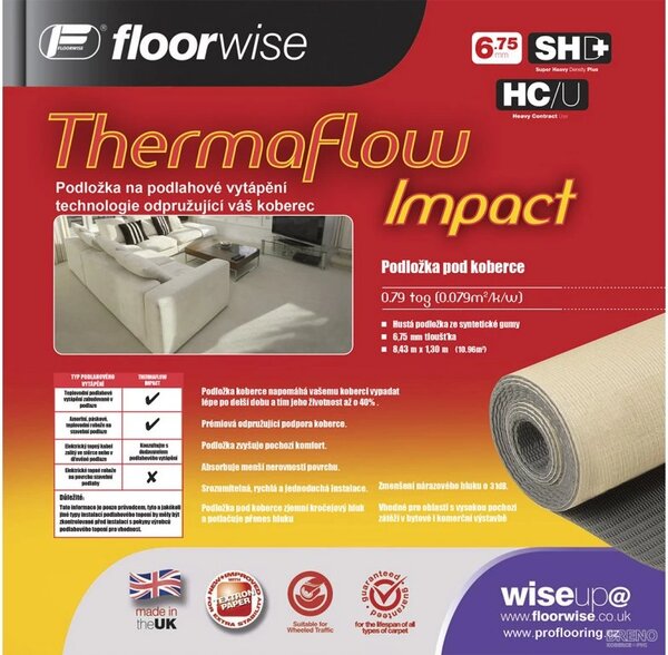 Podložka pod koberce Floorwise Thermaflow Impact 6,75mm
