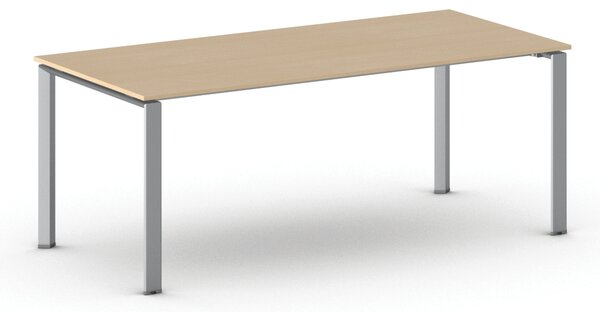 Jednací kancelářský stůl PRIMO INFINITY, 200x90 cm, šedostříbrná podnož, buk