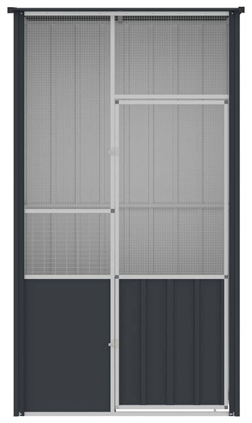 Ptačí klec antracitová 115 x 78 x 200 cm pozinkovaná ocel 172342