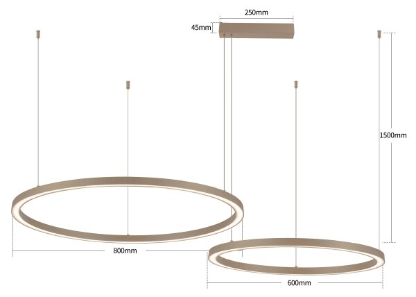 Brilagi - LED Stmívatelný lustr na lanku PORTOFINO LED/98W/230V béžová + DO