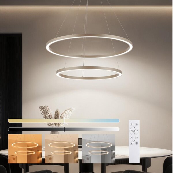 Brilagi - LED Stmív. lustr na lanku PORTOFINO LED/98W/230V pr. 80 cm béžová + DO