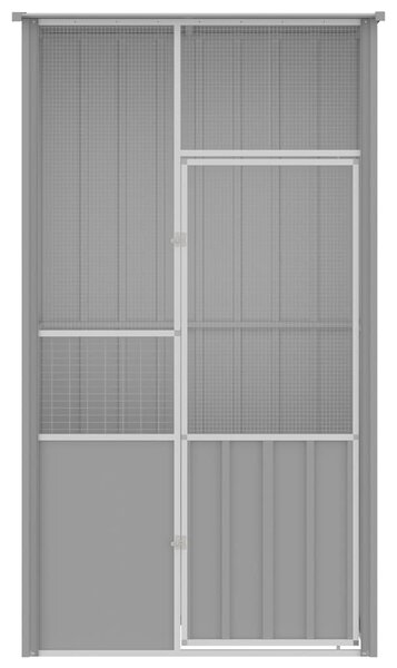 Ptačí klec šedá 115 x 78 x 200 cm pozinkovaná ocel 172343