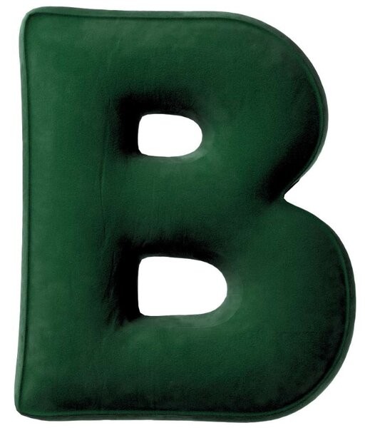 Yellow Tipi Tmavě zelené sametové písmeno B 40 cm