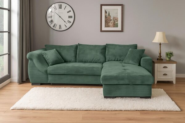 ROHOVÁ SEDAČKA, textil, tmavě zelená Carryhome - Sedací soupravy