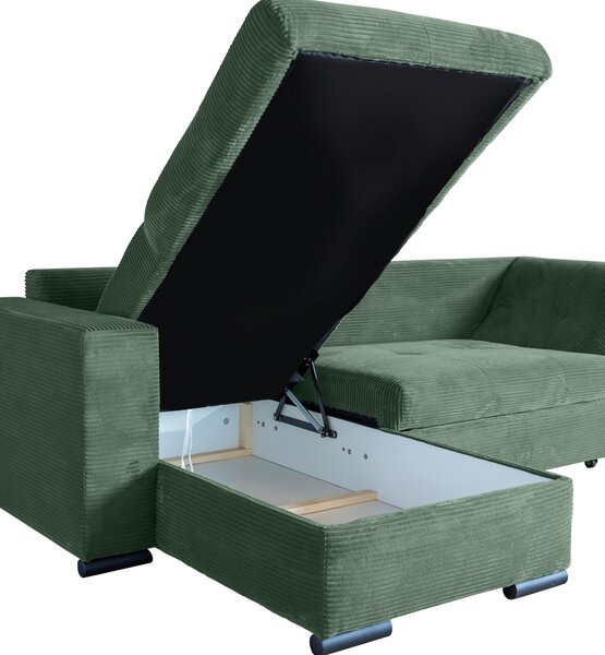 ROHOVÁ SEDAČKA, textil, tmavě zelená Carryhome - Sedací soupravy