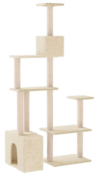 Kočičí strom se škrabacími sloupky sisal Krémová 177,5 cm 172389