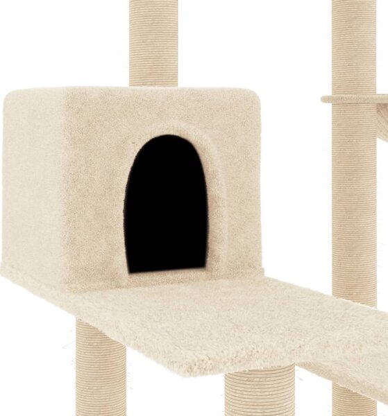 Škrabadlo pro kočky se sisalovými sloupky krémové 82,5 cm 172385