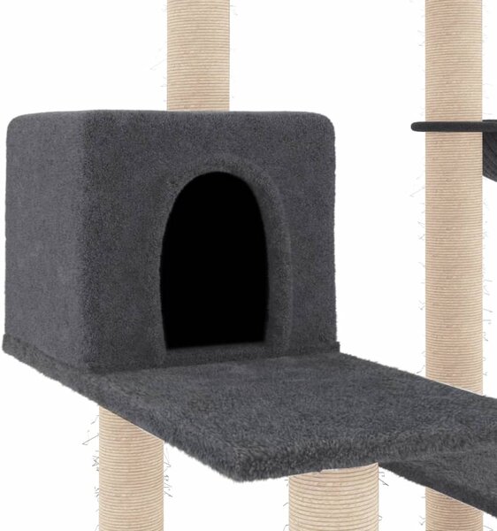 Škrabadlo pro kočky se sisalovými sloupky tmavě šedé 82,5 cm 172387