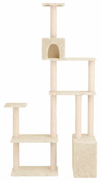 Kočičí strom se škrabacími sloupky sisal Krémová 177,5 cm 172389