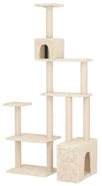Kočičí strom se škrabacími sloupky sisal Krémová 177,5 cm 172389