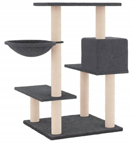 Škrabadlo pro kočky se sisalovými sloupky tmavě šedé 82,5 cm 172387
