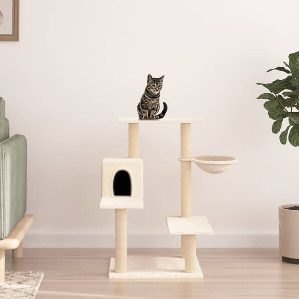 Škrabadlo pro kočky se sisalovými sloupky krémové 82,5 cm 172385