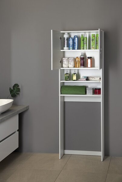 Aqualine Aqualine, SIMPLEX ECO skříňka za pračku 63x25x190cm, bílá, SIME715