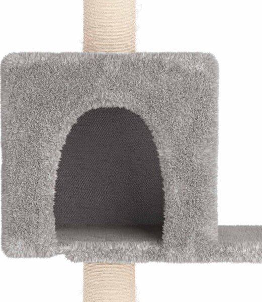 Kočičí strom se škrabacími sloupky sisal Světle šedá 177,5 cm 172390