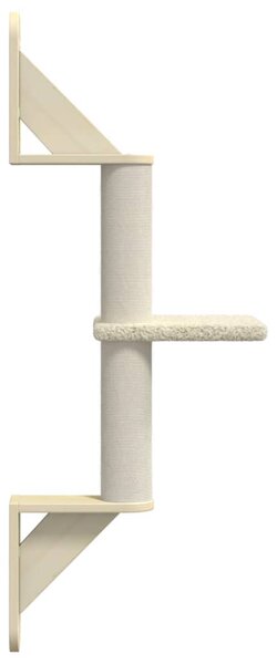 Nástěnné škrabadlo pro kočky se sloupkem krémové 85,5 cm 172392