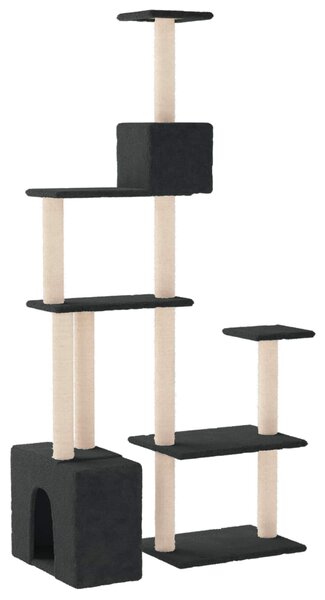 Kočičí strom se škrabacími sloupky sisal Tmavě šedá 177,5 cm 172391