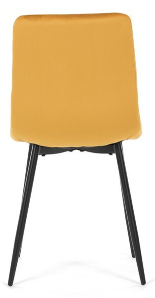 Vikio Jídelní židle žlutá sametová látka nohy černý kov AJZ213ZL-S