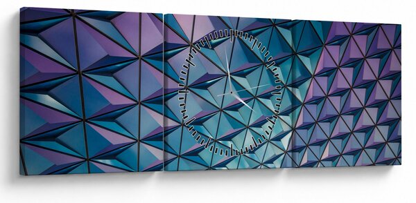 Obraz - barevná struktura (s hodinami) (90x30 cm)