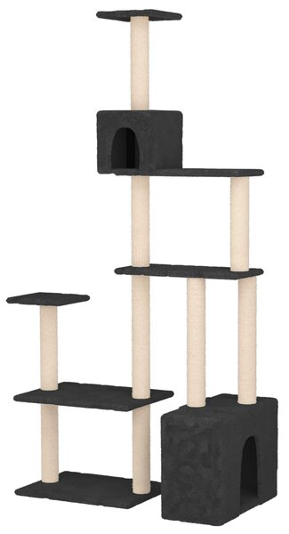 Kočičí strom se škrabacími sloupky sisal Tmavě šedá 177,5 cm 172391