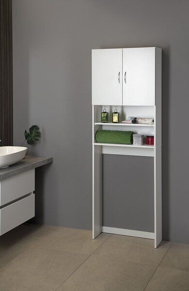 Aqualine Aqualine, SIMPLEX ECO skříňka za pračku 63x25x190cm, bílá, SIME715