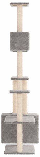 Kočičí strom se škrabacími sloupky sisal Světle šedá 177,5 cm 172390