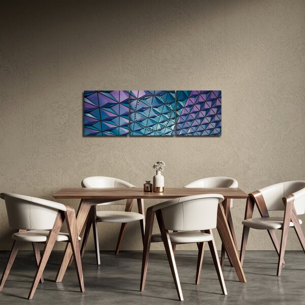 Obraz - barevná struktura (s hodinami) (90x30 cm)