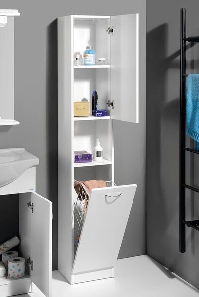 Aqualine Aqualine, SIMPLEX ECO vysoká skříňka s košem 30x180x30cm, SIME310