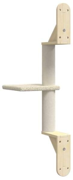 Nástěnné škrabadlo pro kočky se sloupkem krémové 85,5 cm 172392